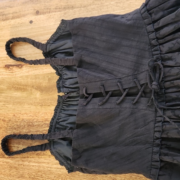 New {Commense} Ruffle Hem Cami Plain Midi Dress in Black Size Medium - Picture 8 of 15